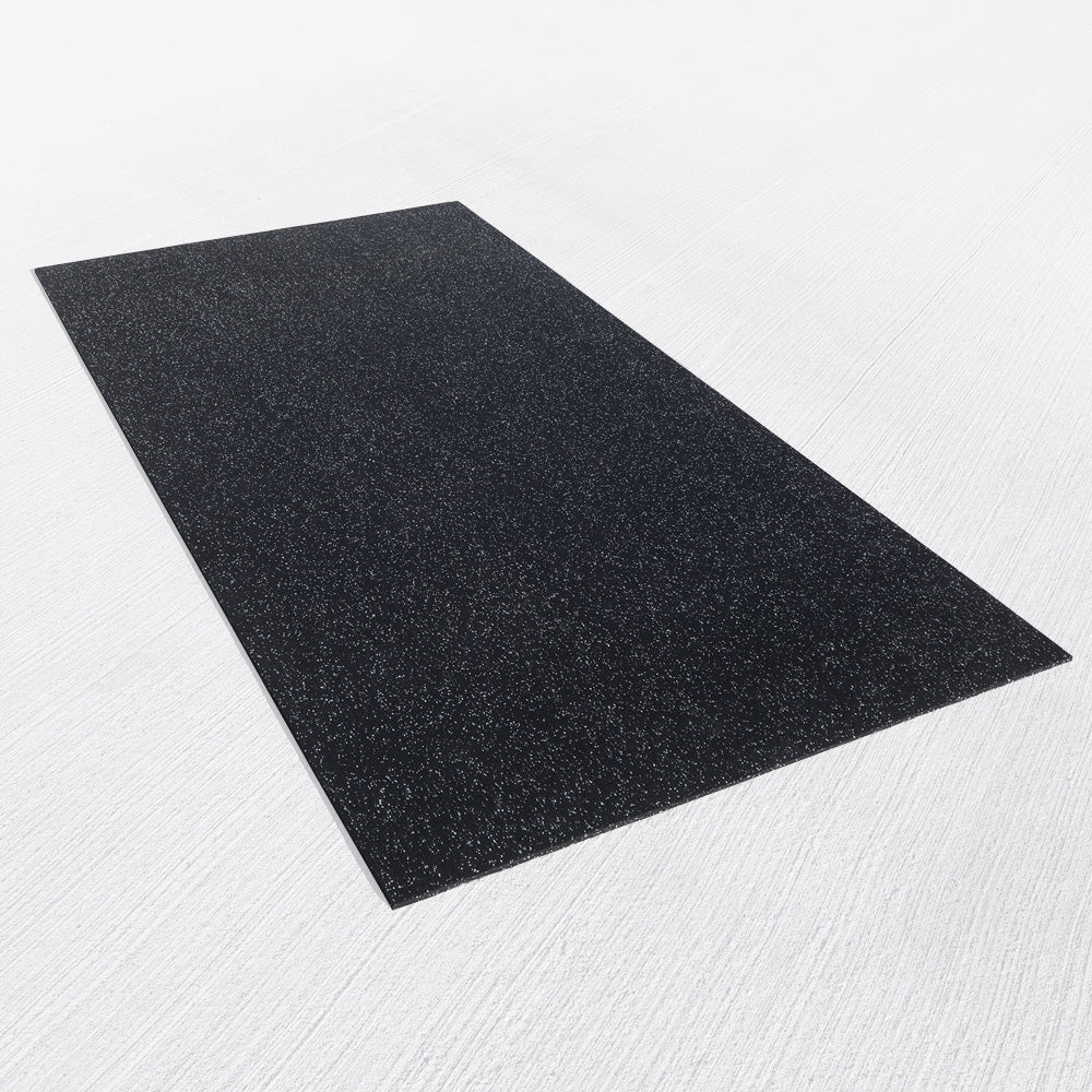 Slip-resistant rubber mat flooring for home gym on a white background