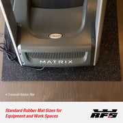 Treadmill on a rubber mat with RFS branding