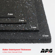 Comparison Image of Underlayment Thicknesses
