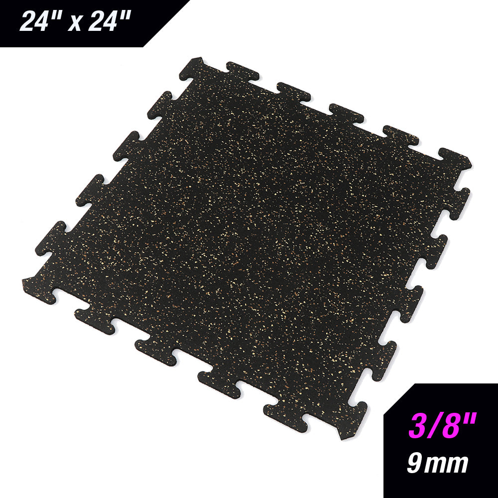 3/8" (9mm) Rubber Tiles - 24" x 24"