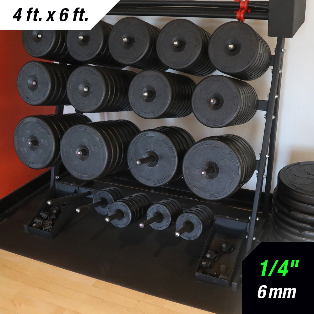 1/4" (6mm) Rubber Mats - 4' x 6'