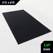 1/4 inch 6mm rubber gym mat 4 foot by 8 foot in black top view