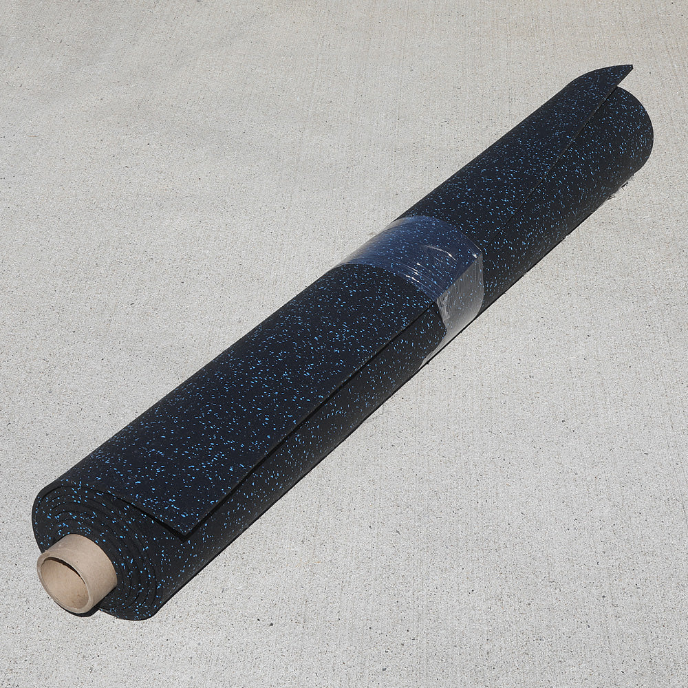 3/8 inch (9mm) XL rubber gym roll  on concrete showing 5 foot wide surface