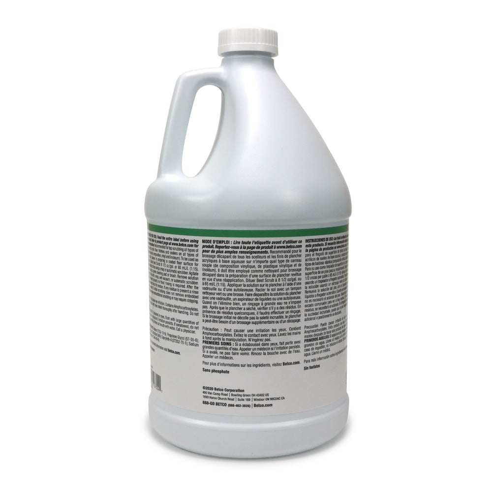 White gallon bottle with a label on a white background