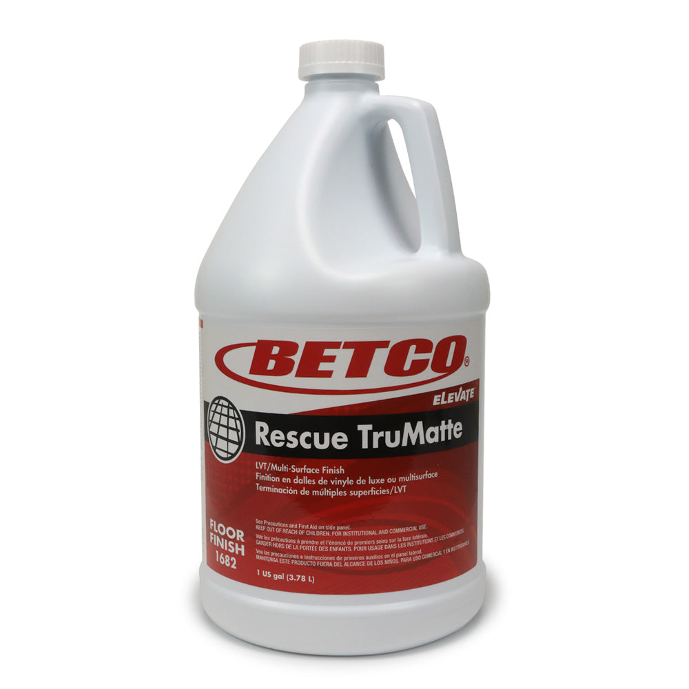 BETCO Rescue TruMatte floor finish container on a white background