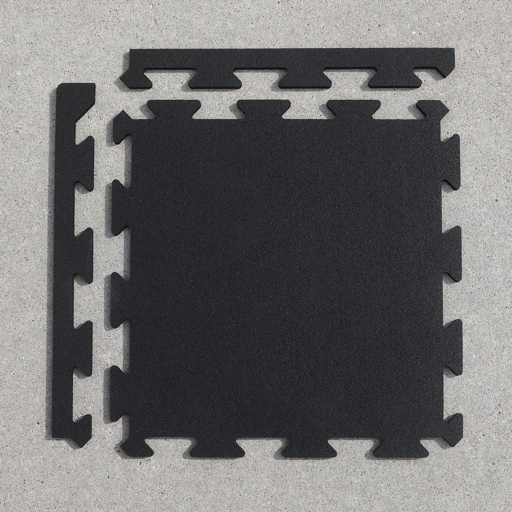 5/16" (8mm) Rubber Rubber Tiles - 18" x 18"